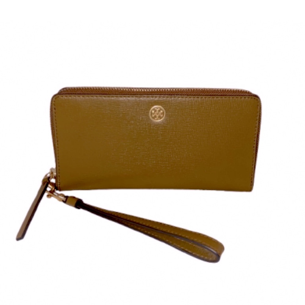 Tory Burch Tan Leather Wallet with Gold Logo NWT excellent condition.